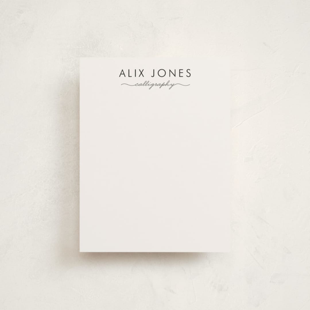 "Calligrapher" - Business Stationery in Black Diamond by Lauren Chism - Front