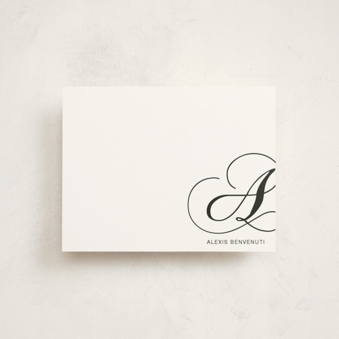 "Initial Love" - Business Stationery in Charcoal by SimpleTe Design - Front