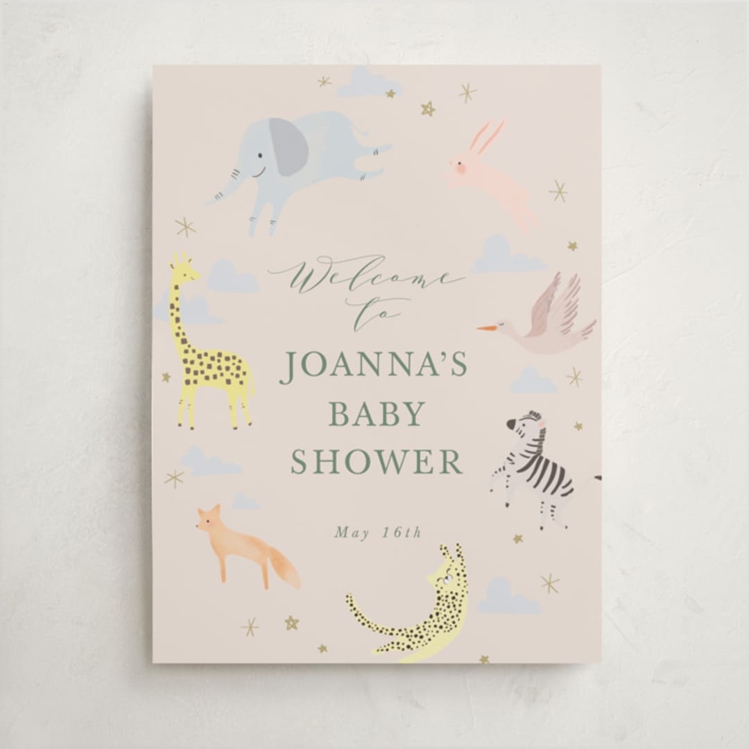 "Little Wild One" - Baby Shower Welcome Signs in Sand by Hannah Williams - Front