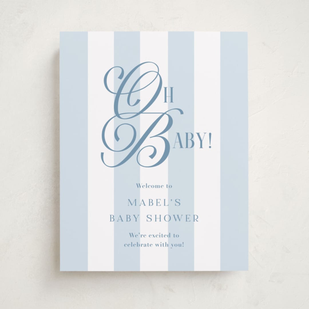 "Oh Boy!" - Baby Shower Welcome Signs in Bluebonnet by Laura Hankins - Front