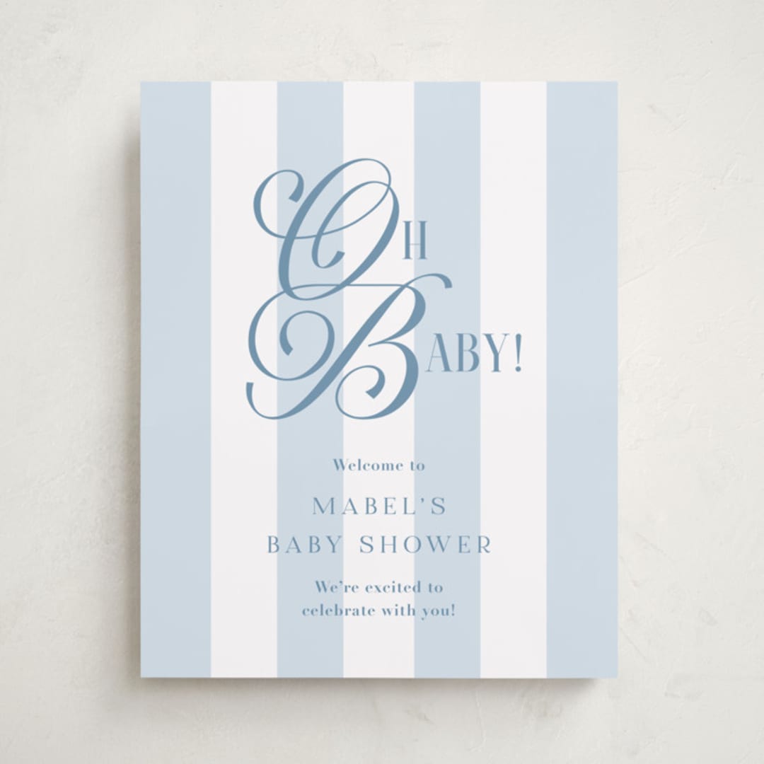 "Oh Boy!" - Baby Shower Welcome Signs in Bluebonnet by Laura Hankins - Front