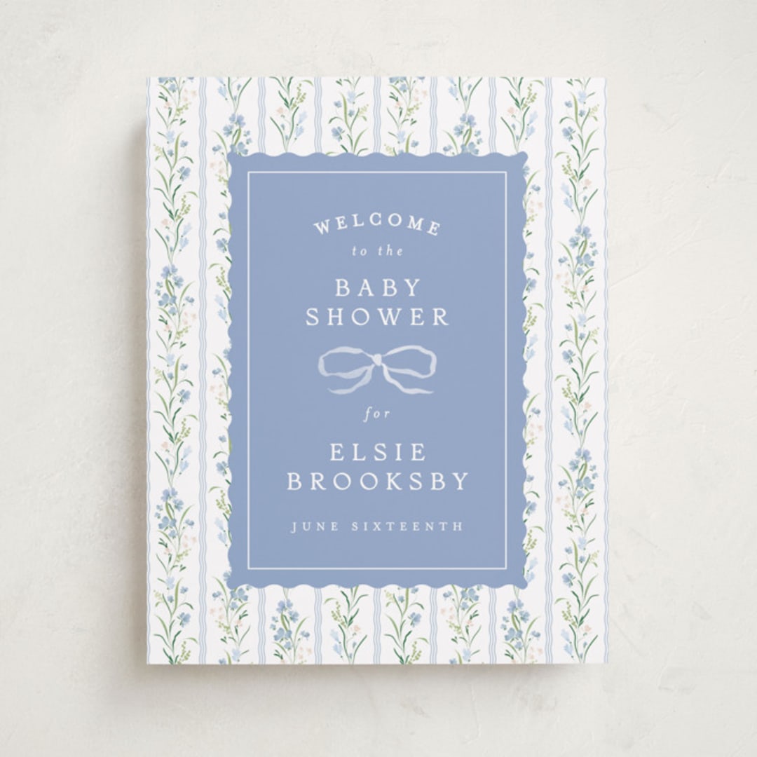 "Dorothy" - Baby Shower Welcome Signs in Cornflower by Erin L. Wilson - Front