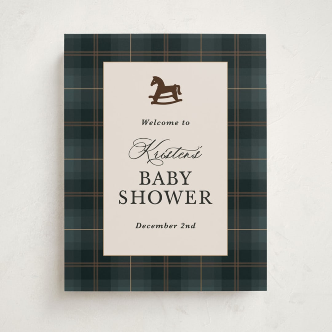 "Wesley" - Baby Shower Welcome Signs in Juniper by Kate Ahn - Front