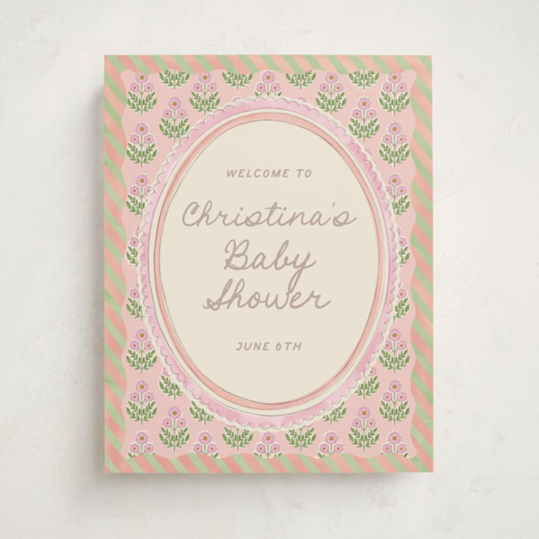 "Botanical maximalism" - Baby Shower Welcome Signs in Poppy by Creo Study - Front