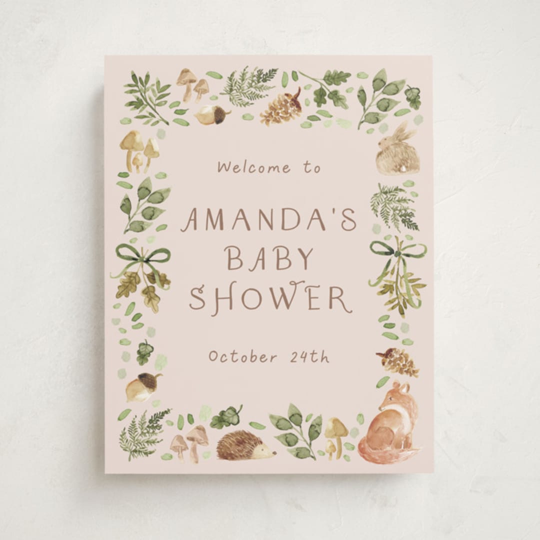 "Forest Baby Shower" - Baby Shower Welcome Signs in Sand by frau brandt - Front