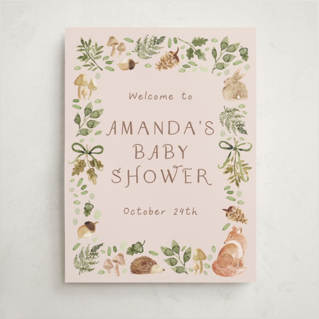 "Forest Baby Shower" - Baby Shower Welcome Signs in Sand by frau brandt - Front