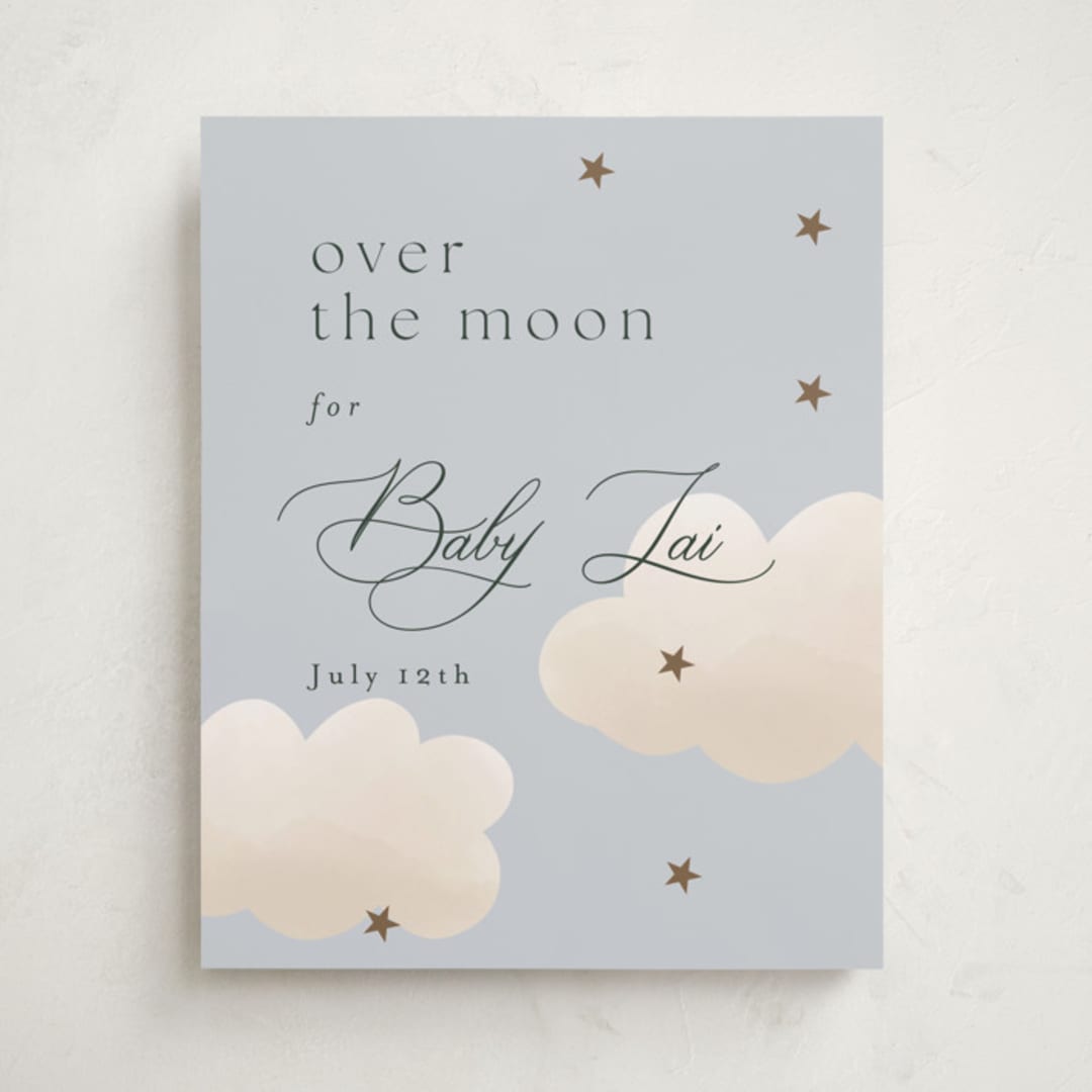 "Twinkle Twinkle" - Baby Shower Welcome Signs in Sky by Joyce Pinheiro - Front