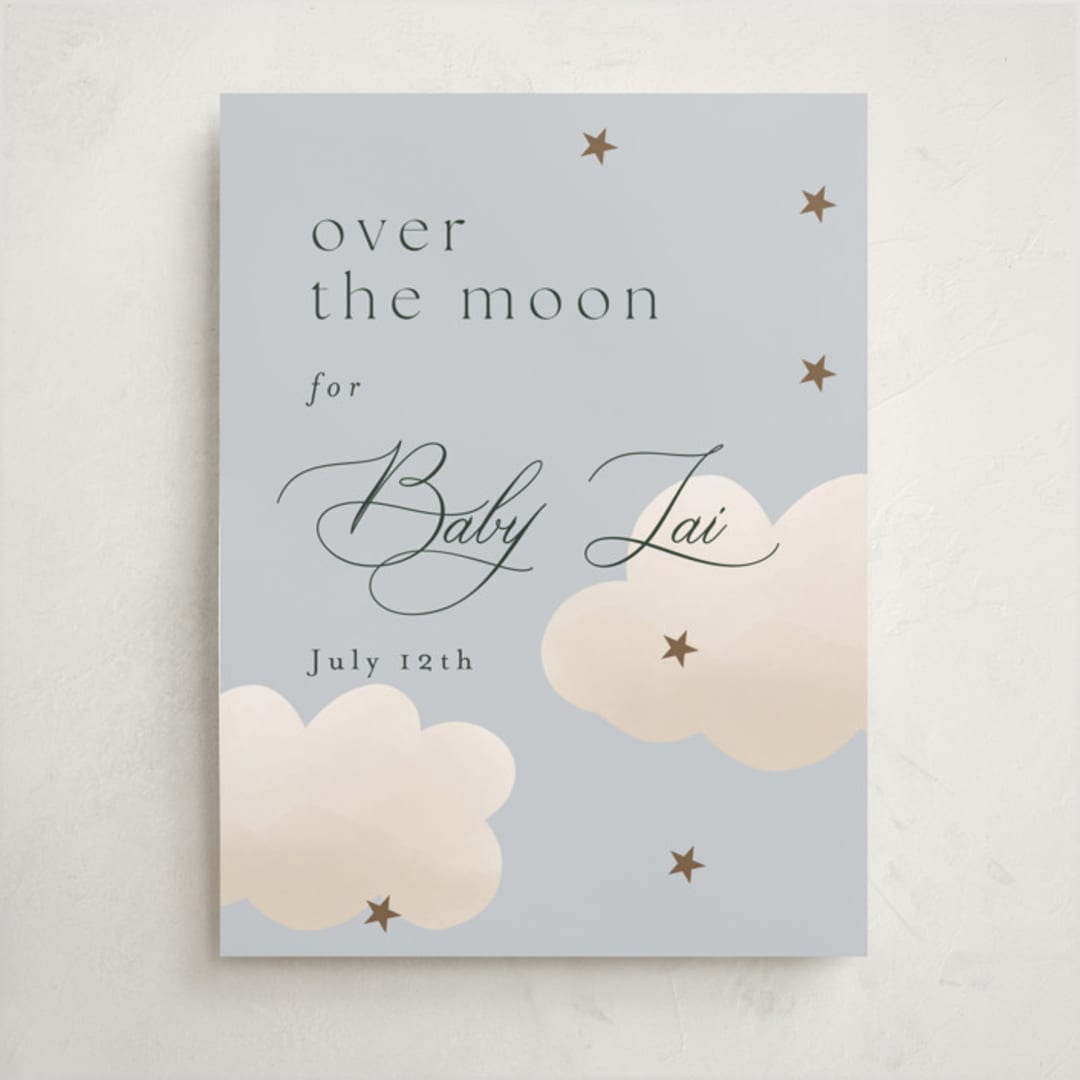 "Twinkle Twinkle" - Baby Shower Welcome Signs in Sky by Joyce Pinheiro - Front