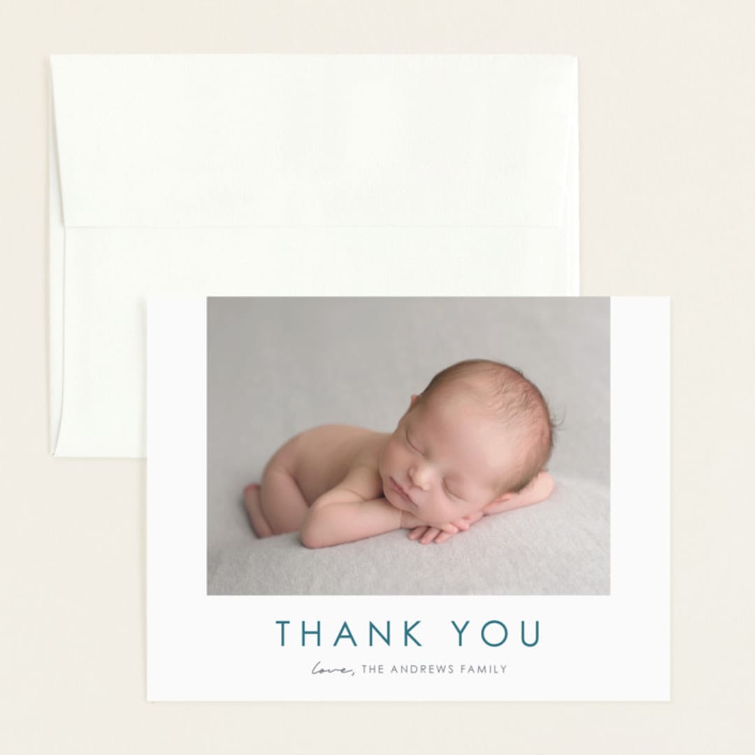 "That's My Name" - Birth Announcement Thank You Cards in Cloud by Brandy Folse - Front