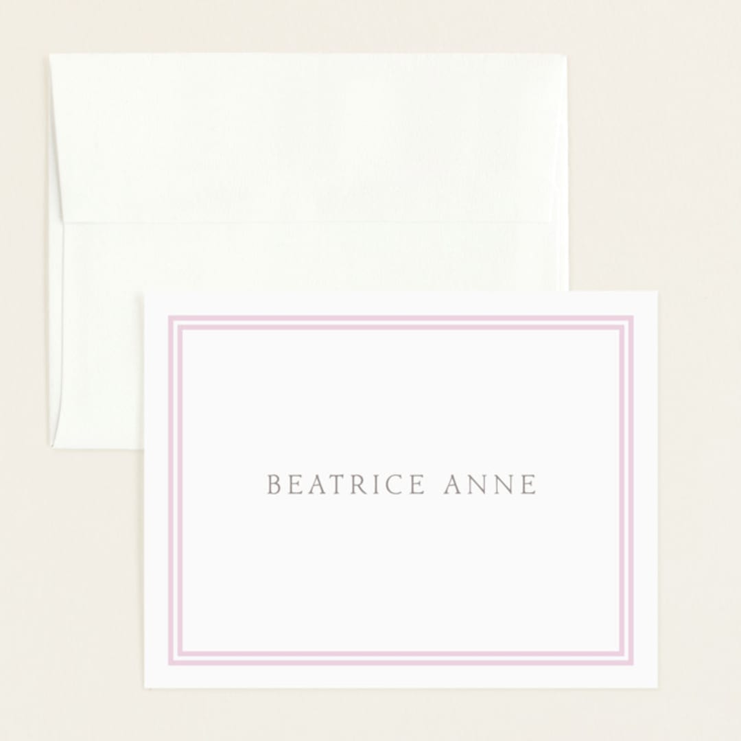 "Frolic" - Birth Announcement Thank You Cards in Ballet Slipper by Megan Davis - Front