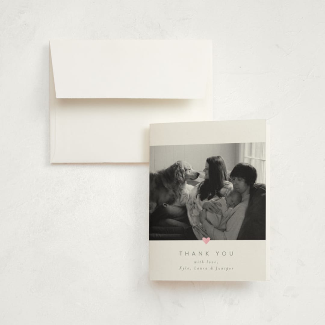 "Love Bug" - Foil-Pressed Birth Announcement Thank You Cards in Cloud by Carolyn Nicks - Front