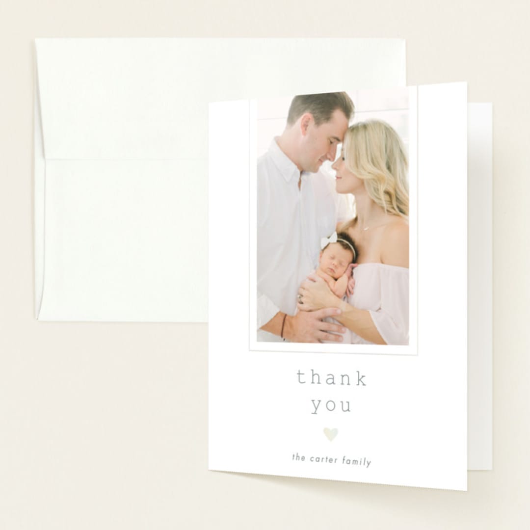 "Our Little Love" - Birth Announcement Thank You Cards in Cloud by Carolyn Nicks - Front