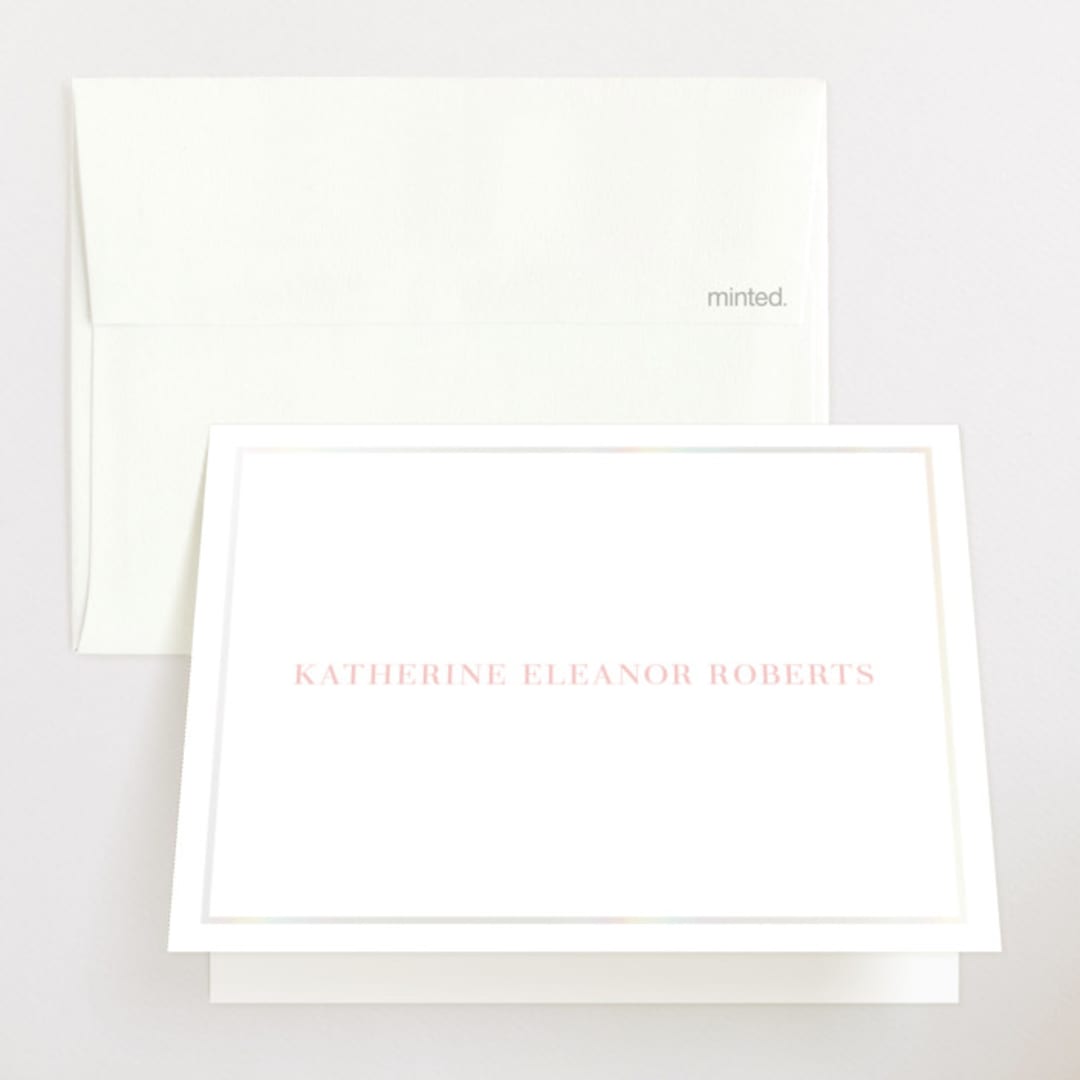 "Gossamer" - Birth Announcement Thank You Cards in Ballet Slipper by Megan Davis - Front