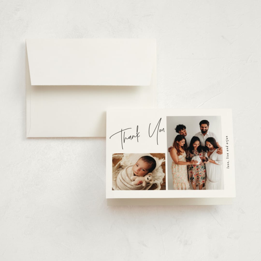 "signature frames" - Birth Announcement Thank You Cards in Cloud by JoAnn Jinks - Front
