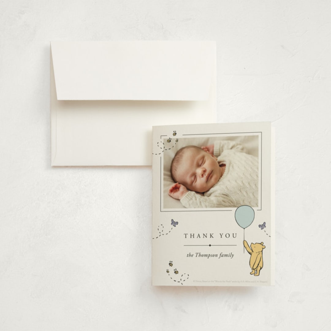 "Disney Sweetest Adventure" - Birth Announcement Thank You Cards in Cloud by Heather Schertzer - Front