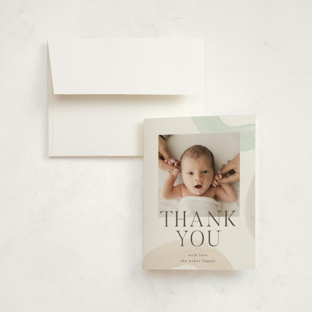 "Shapes and Colors" - Birth Announcement Thank You Cards in Wanderlust by Pixel and Hank - Front