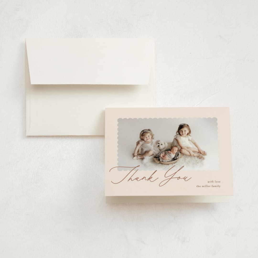 "Dainty" - Birth Announcement Thank You Cards in Flower by Pixel and Hank - Front