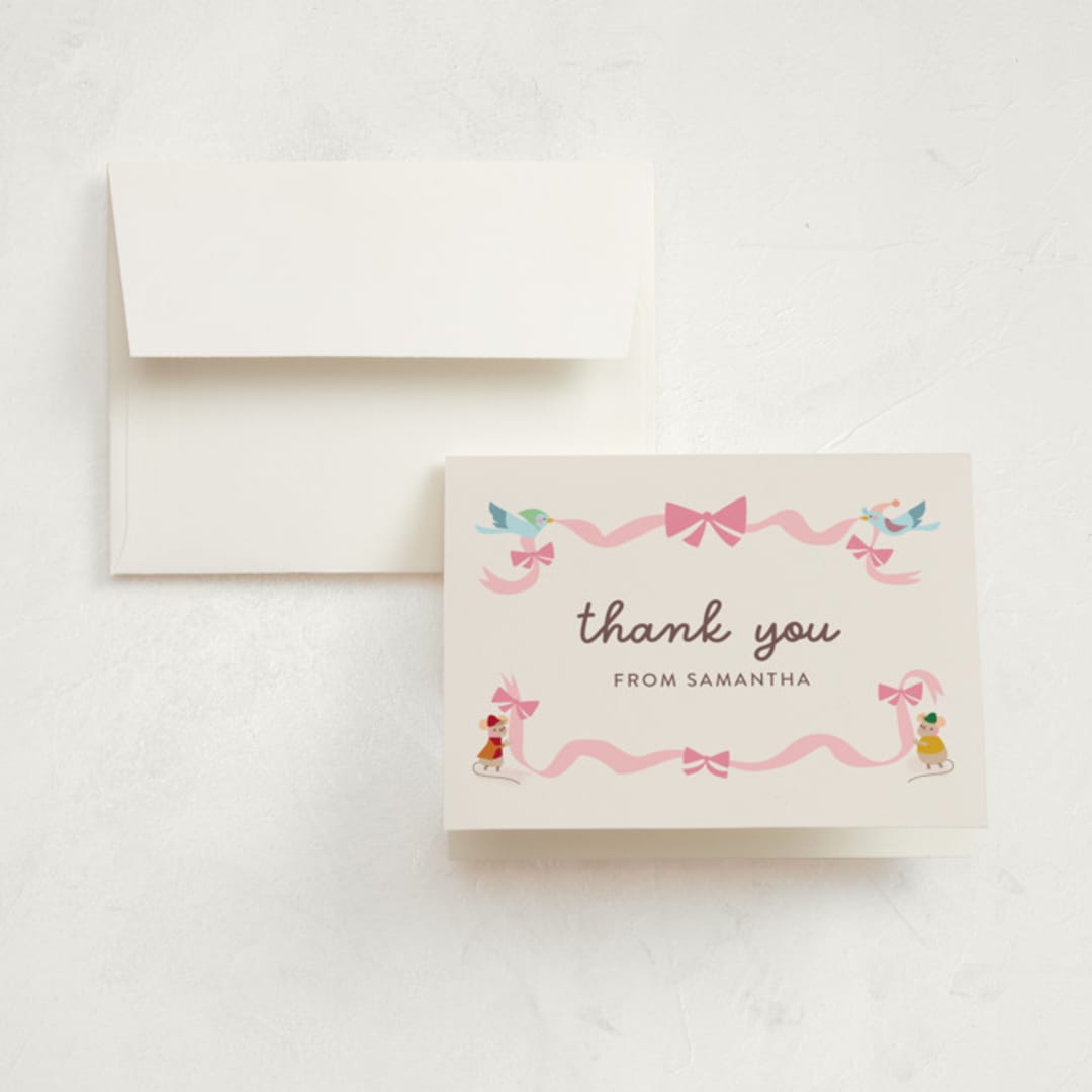 "disney cinderella birth announcement" - Birth Announcement Thank You Cards in Blush by Lori Wemple - Front