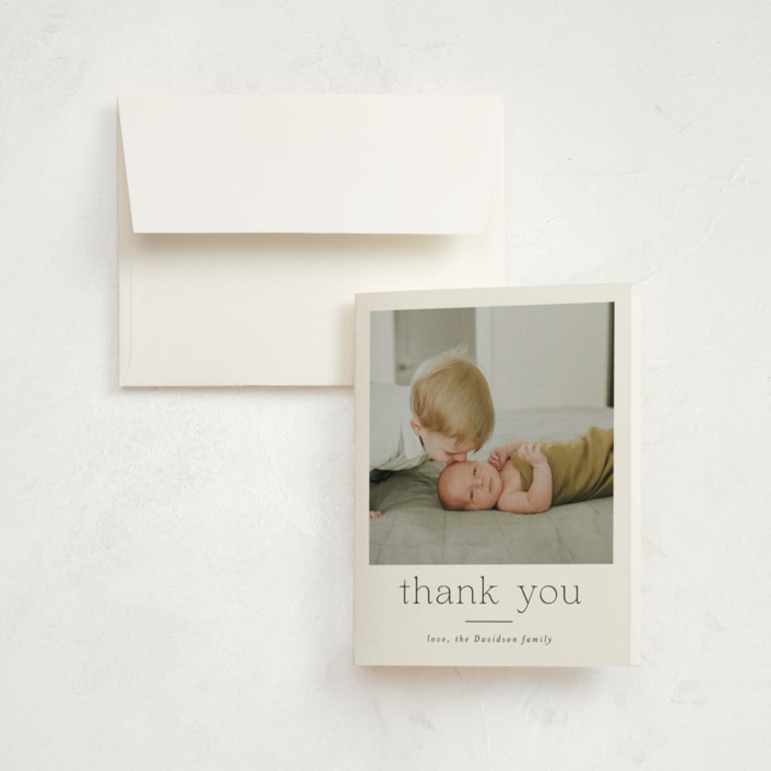 "Handsome Two" - Birth Announcement Thank You Cards in Galaxy by Emily Betts - Front