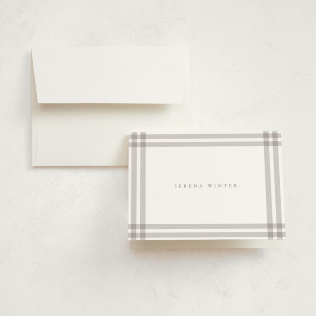 "Delightful Welcome" - Birth Announcement Thank You Cards in Gravel by Olivia Raufman - Front
