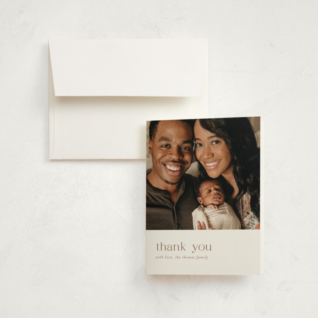 "concha" - Birth Announcement Thank You Cards in Cocoa by chocomocacino - Front