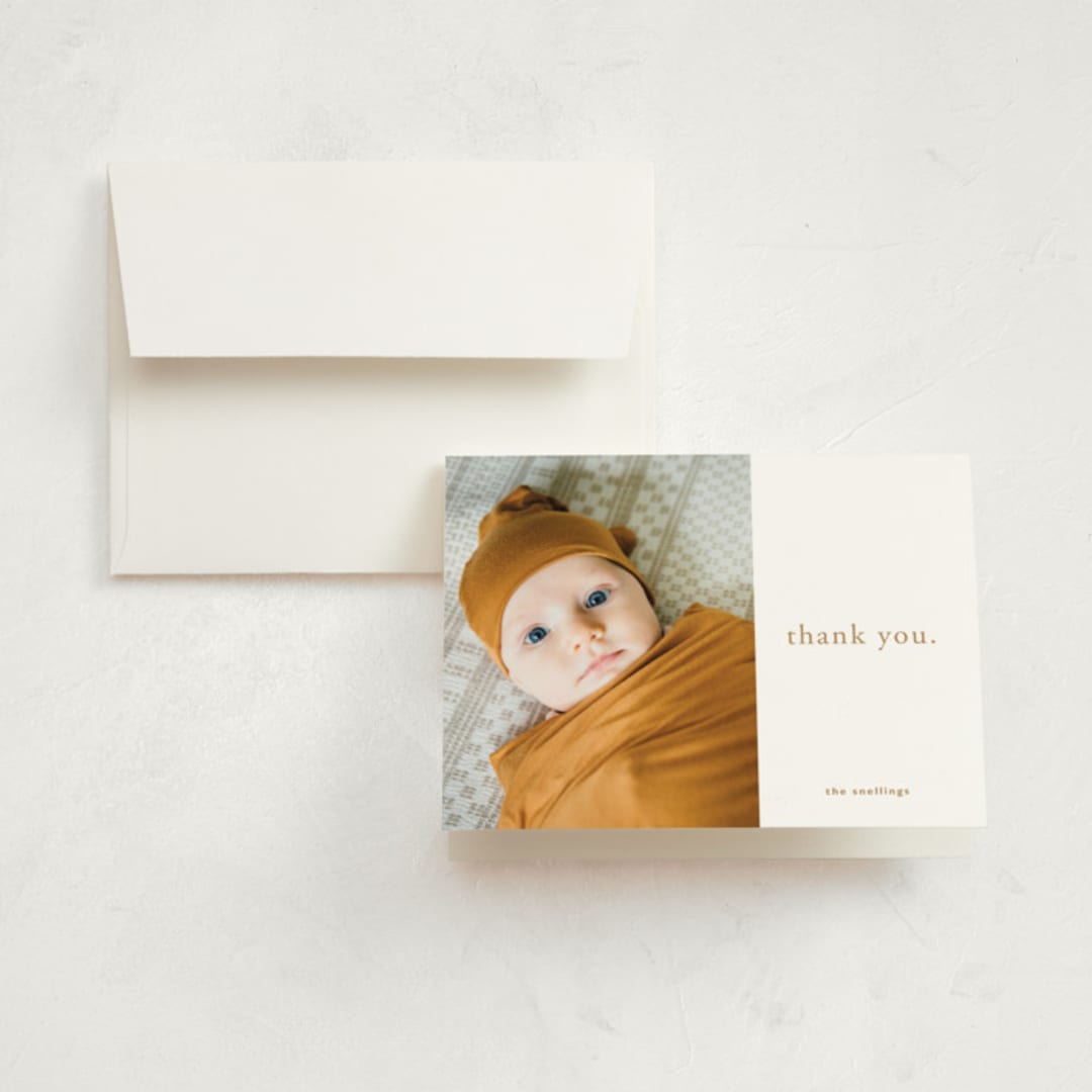 "call me jack" - Birth Announcement Thank You Cards in Flax by Faith Dorn - Front