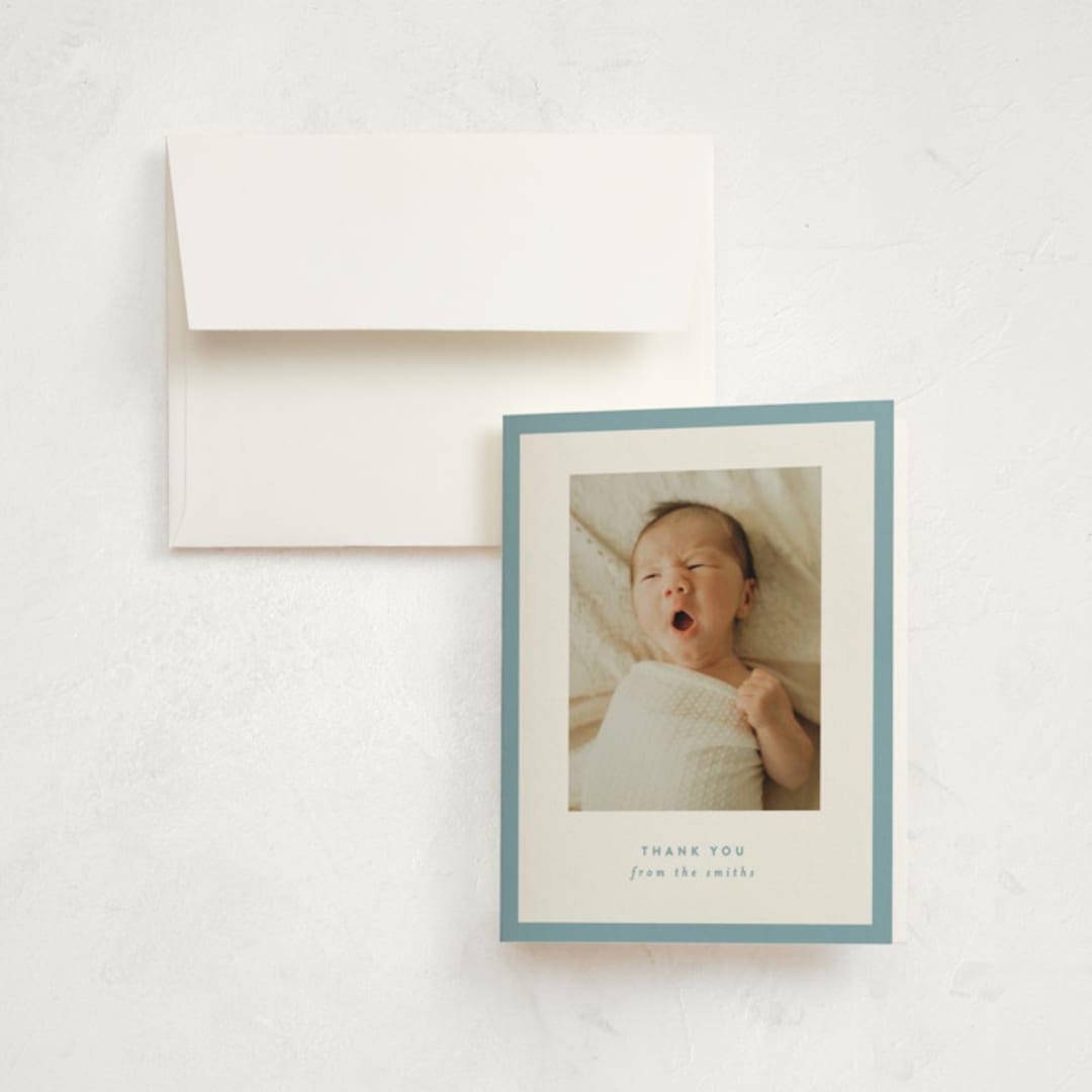 "square" - Birth Announcement Thank You Cards in Sky by JoAnn Jinks - Front