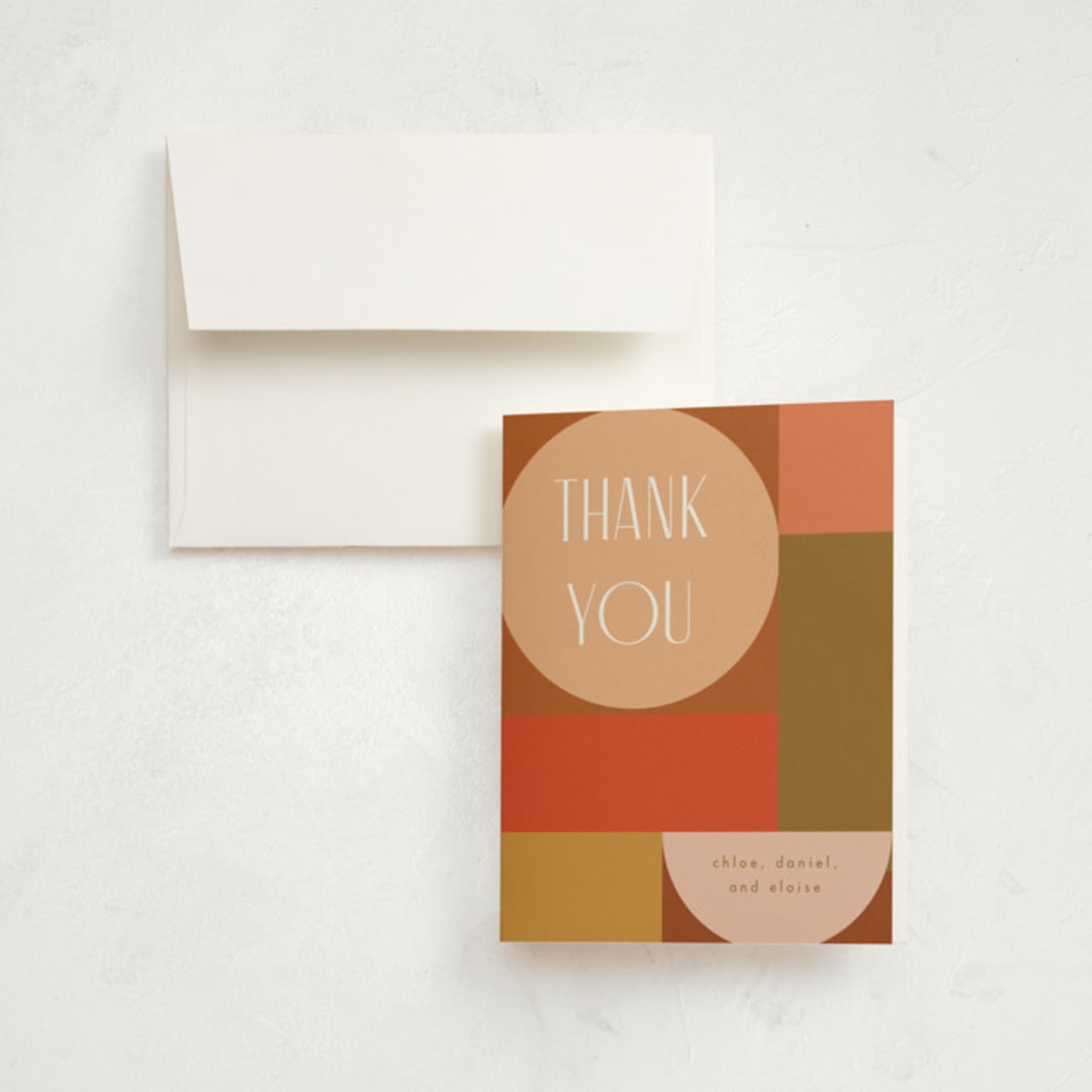 "shapes" - Birth Announcement Thank You Cards in Desert by Morgan Kendall - Front
