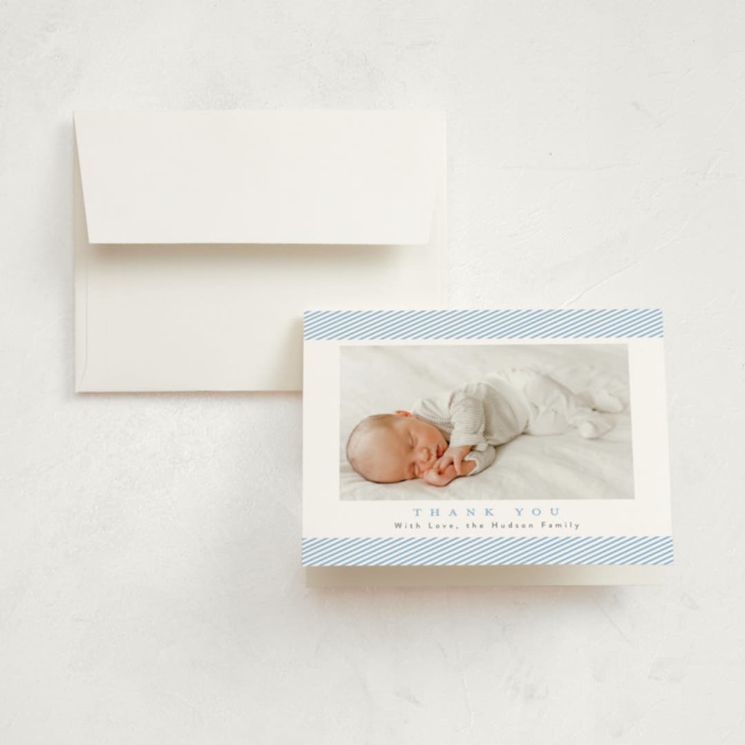 "Sweet One" - Birth Announcement Thank You Cards in Sky by Nicoletta Savod - Front