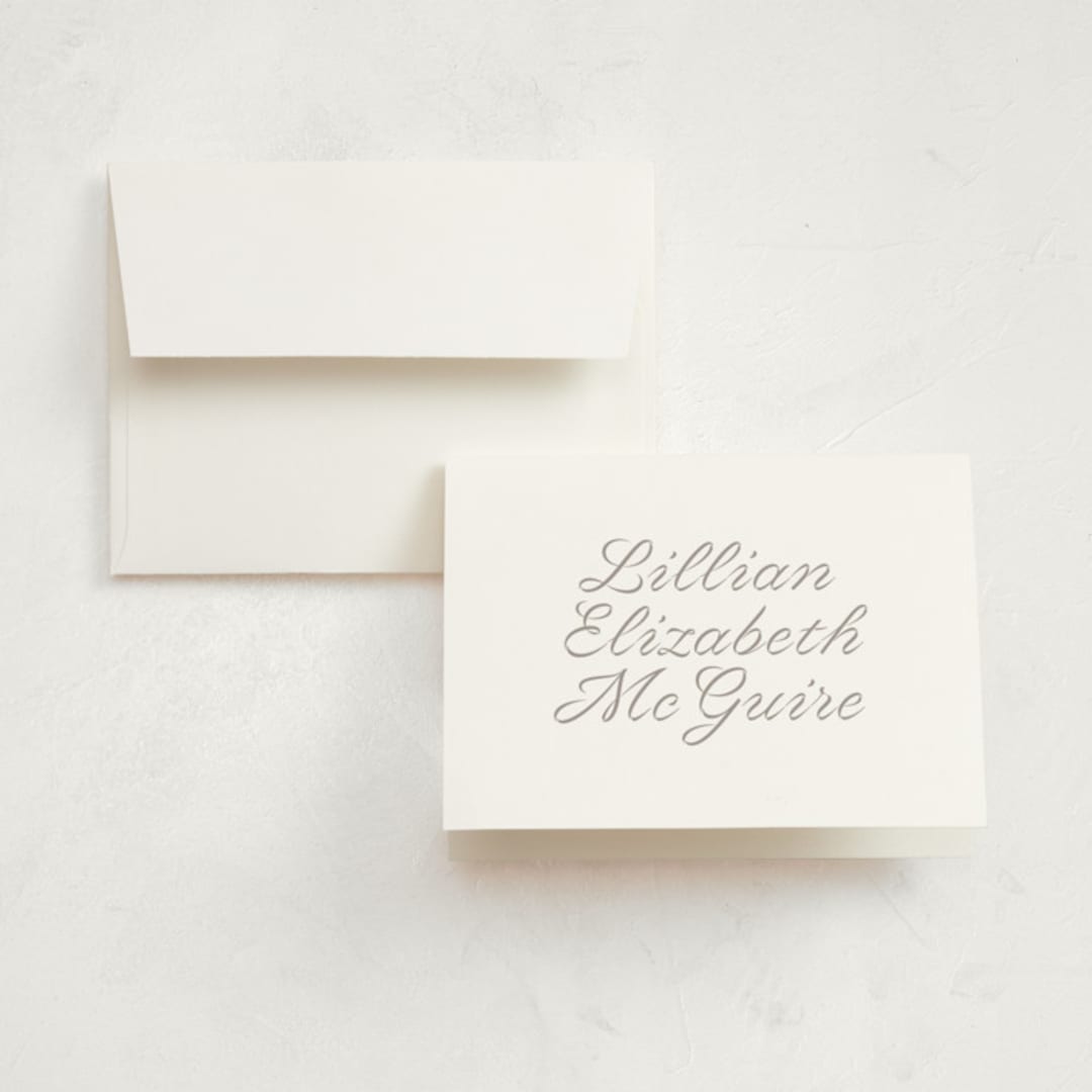 "Georgette" - Birth Announcement Thank You Cards in Cotton by Megan Davis - Front