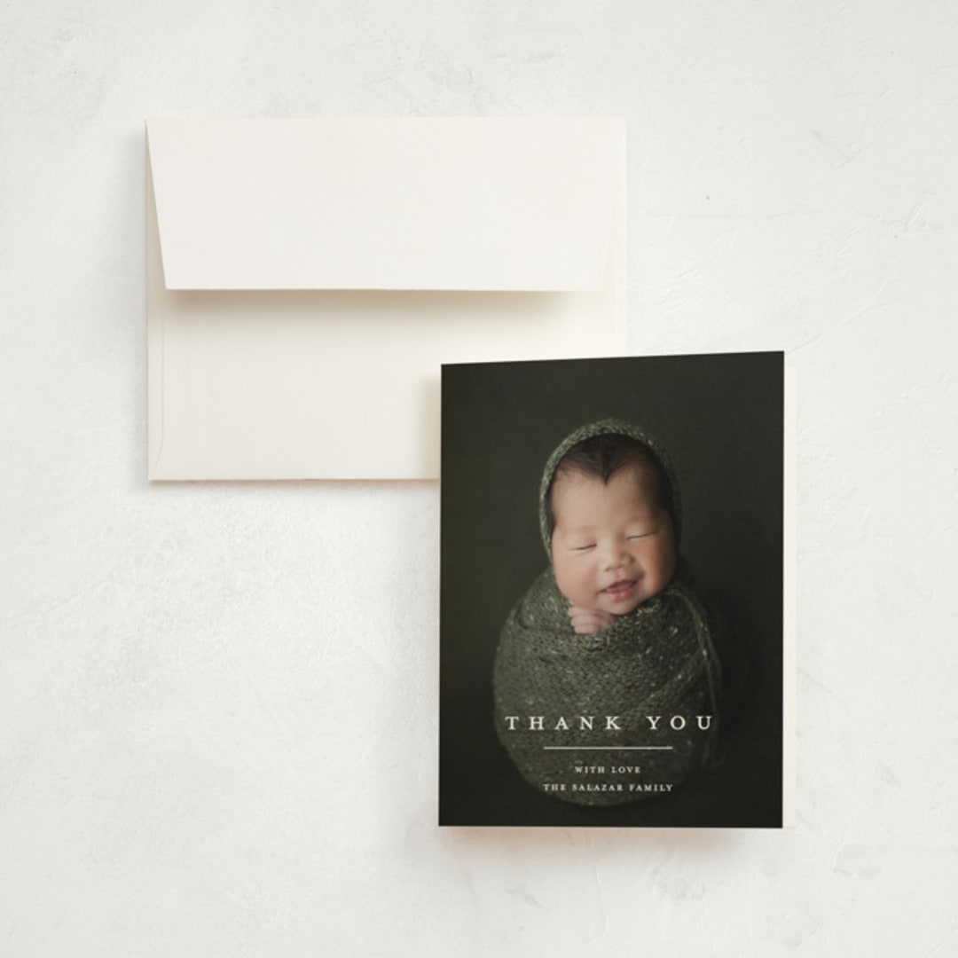 "Primary" - Birth Announcement Thank You Cards in Vanilla by Pixel and Hank - Front