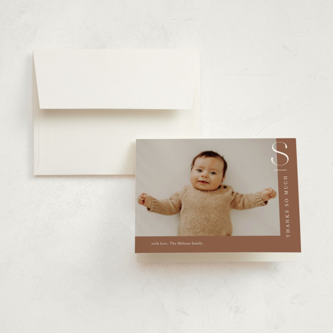 "fresh air" - Birth Announcement Thank You Cards in Rust by Stacey Meacham - Front