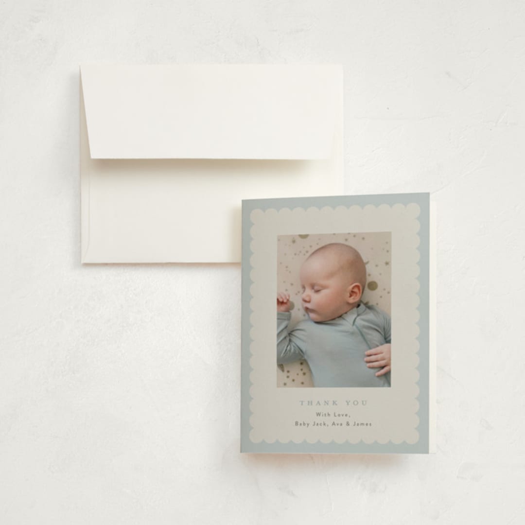 "charmed" - Birth Announcement Thank You Cards in Sky by Nicoletta Savod - Front