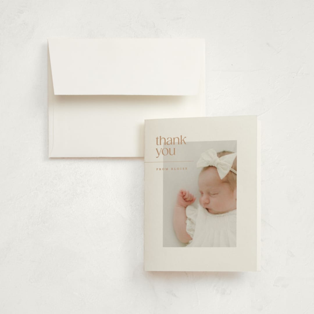 "eloise" - Birth Announcement Thank You Cards in Peach by Ellen Schlegelmilch - Front