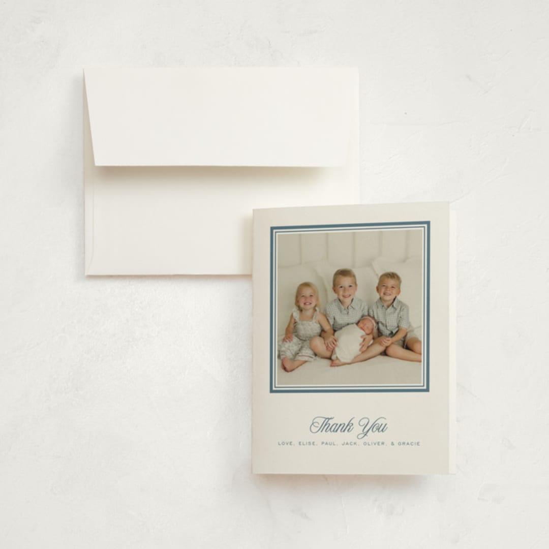 "Lauren" - Birth Announcement Thank You Cards in Carolina by Blustery August - Front