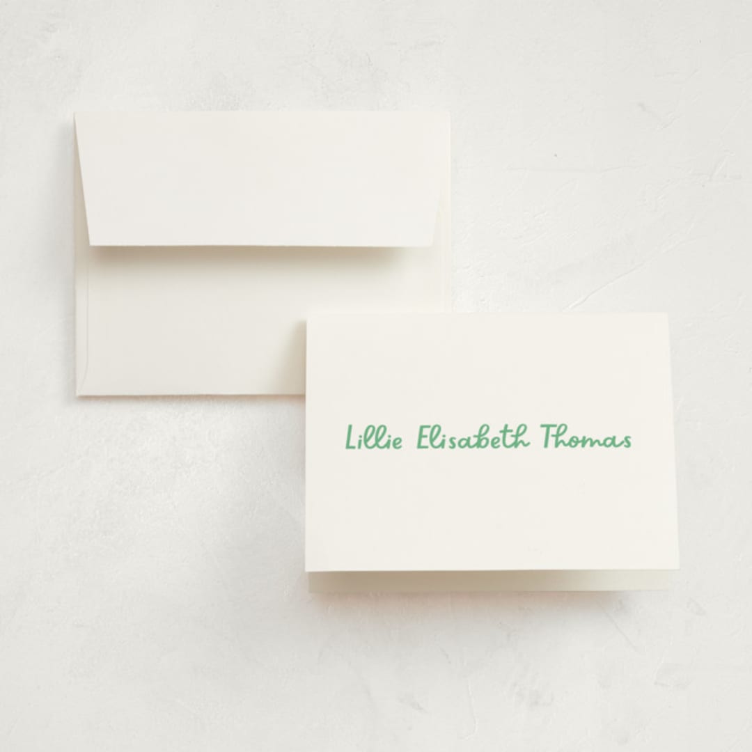 "Jolly Good" - Birth Announcement Thank You Cards in Clover by Megan Davis - Front