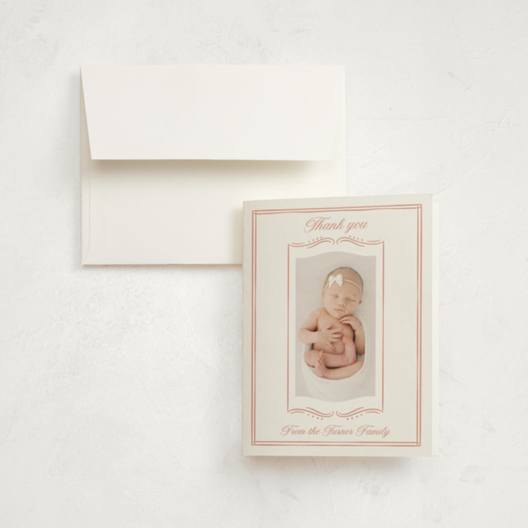 "Storybook" - Birth Announcement Thank You Cards in Sweet by Erin German - Front