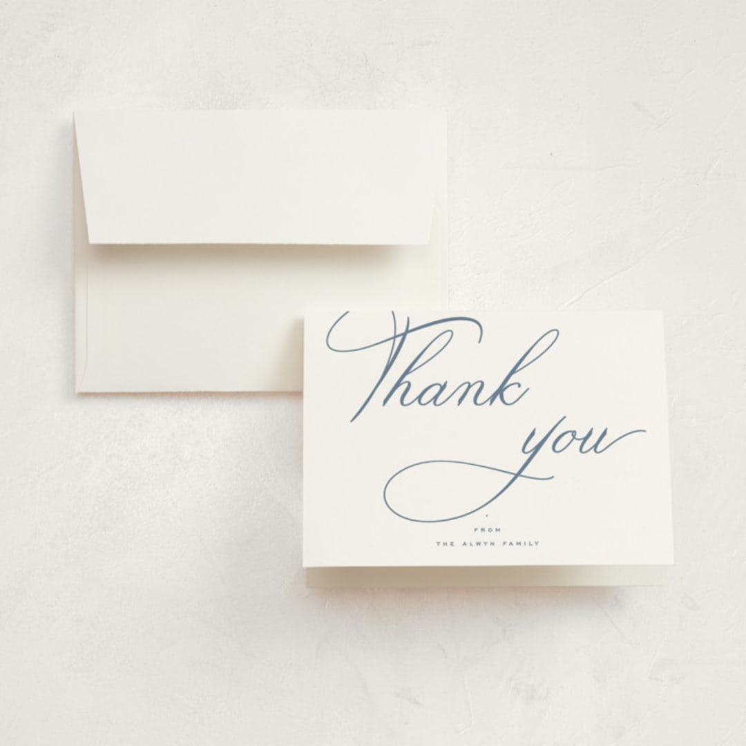 "Welcome Baby" - Birth Announcement Thank You Cards in Sky by Blustery August - Front