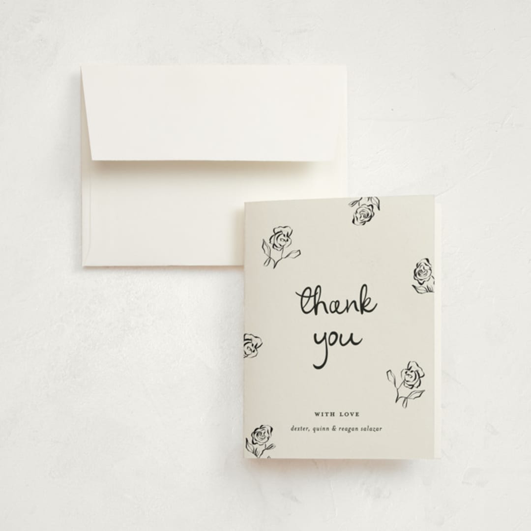 "The Flora" - Birth Announcement Thank You Cards in Lily of the Valley by Pixel and Hank - Front