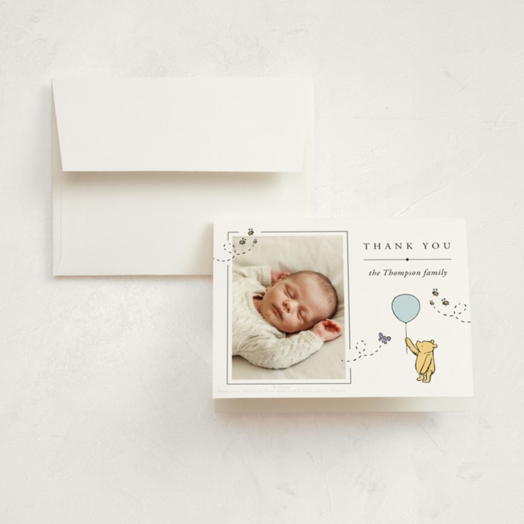"Disney Sweetest Adventure" - Birth Announcement Thank You Cards in Cloud by Heather Schertzer - Front