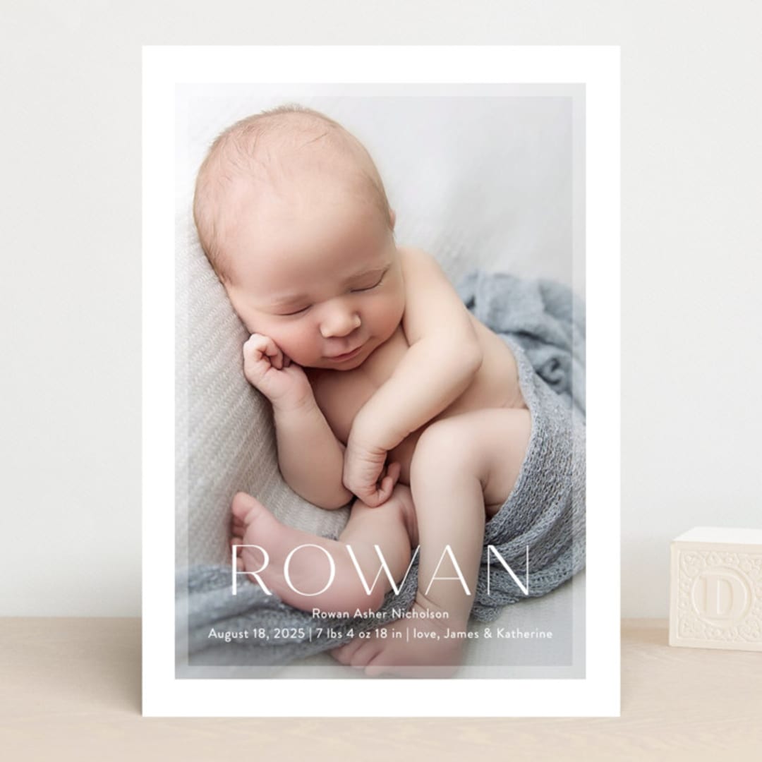 "Frosted Frame" - Birth Announcements in Sugar by Jessica Williams - Front