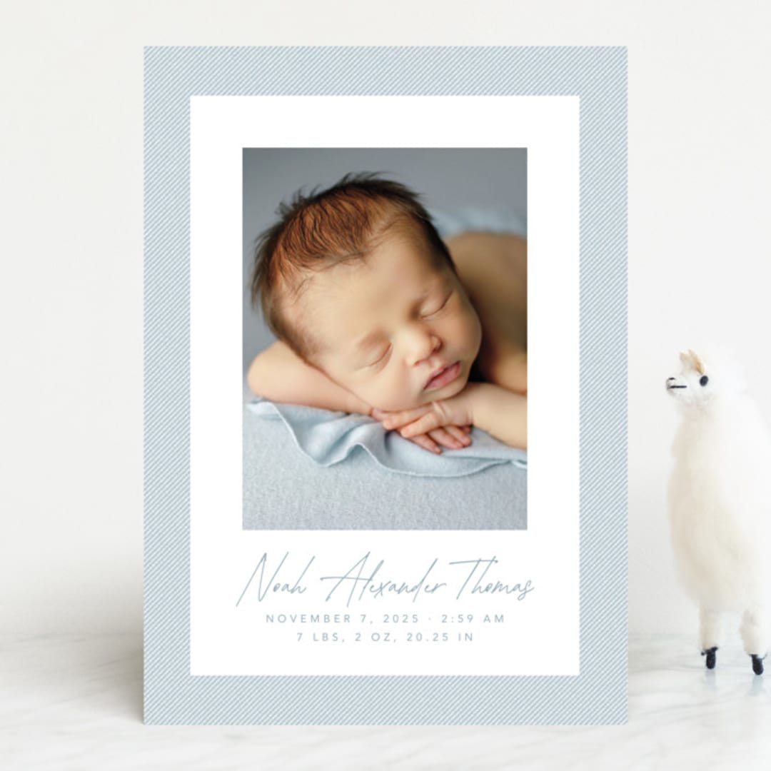 "Corduroy" - Birth Announcements in Sky by Lea Delaveris - Front