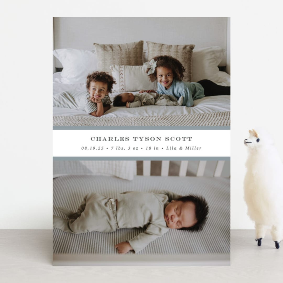 "stripe classic" - Birth Announcements in Sky by Sara Hicks Malone - Front