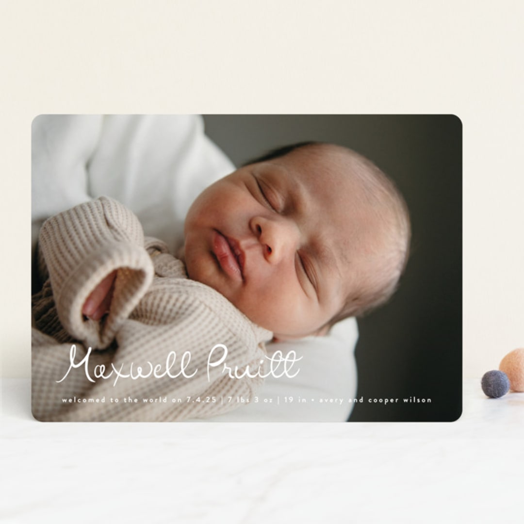 "Written Whimsy" - Birth Announcements in Snow by Lauren Chism - Front