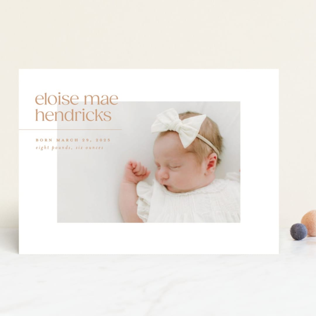 "eloise" - Birth Announcements in Peach by Ellen Schlegelmilch - Front