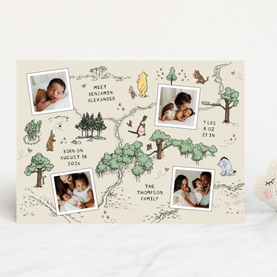 "Hundred Acre Wood" - Birth Announcements in Natural by Heather Schertzer - Front