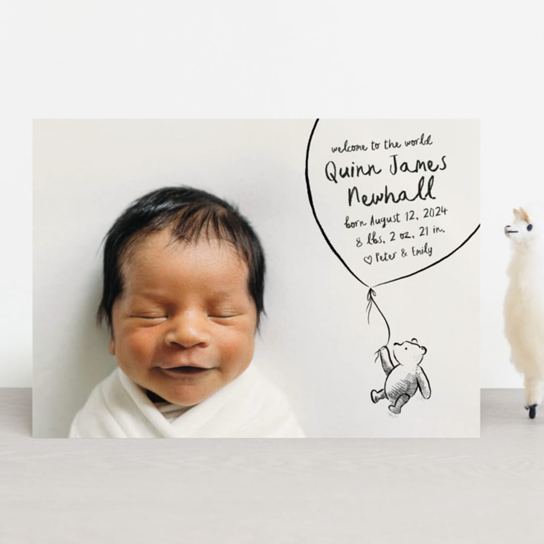 "Disney's Classic Pooh" - Birth Announcements in Ink by Pink House Press - Front