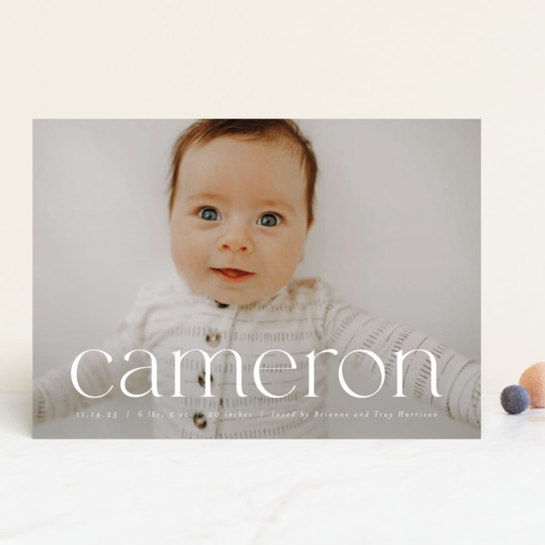 "Classy Name" - Birth Announcements in Cloud by Ekko Studio - Front
