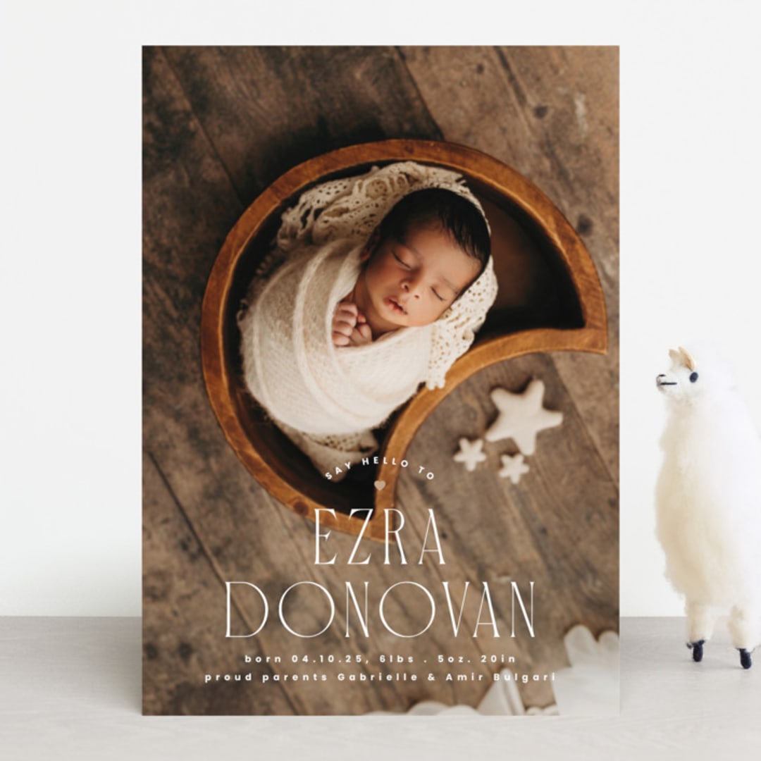 "Little Heart" - Birth Announcements in Caramel by Corinne Malesic - Front