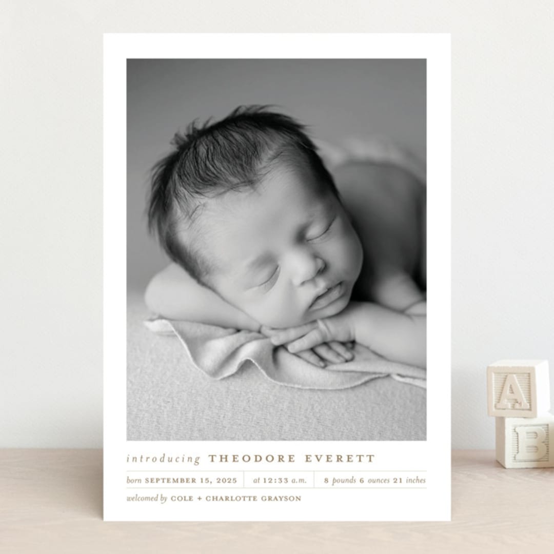 "Modern Grid" - Birth Announcements in Sand by Alexandra Cohn - Front